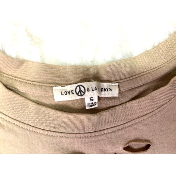 Women Small Wild West Distressed Crop Top | Love Peace & Lazy Days | Western - Picture 5 of 6